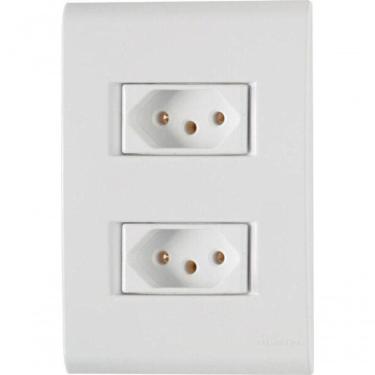 Imagem de Conjunto 4x2 2 Tomadas 2p+t Tramontina 20 A 250 V Liz Branco