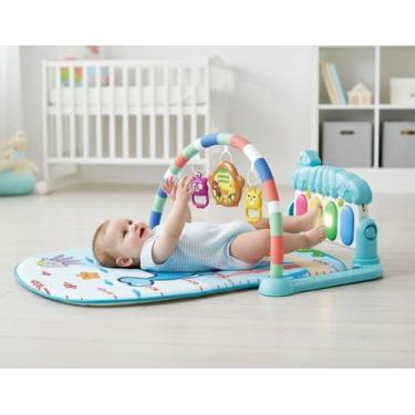 Imagem de Tapete Musical Interativo Bebê Atividades Arco Brinquedos - DDG, Azul