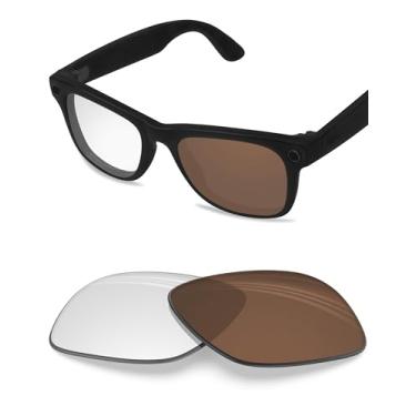 Imagem de BLAZERBUCK Lentes de reposição de policarbonato para RayBan Meta Wayfarer RW4006 50 mm - Chá fotocromático com bloqueio de luz azul