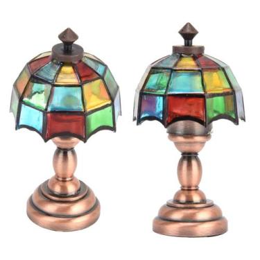 Imagem de Lâmpada de mesa Dollhouse ANGGREK LED sem fio com abajur colorido