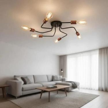 Imagem de Lustre Luminária de Teto Plafon Sputnik 6 Braços S Pendente Moderno Ho