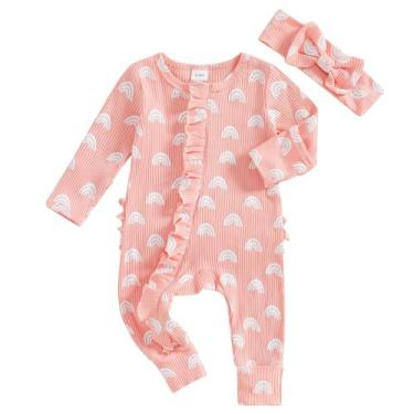 Imagem de Conjunto de roupas de inverno Socutebabe Baby Girl Ruffle Romper 3-6M