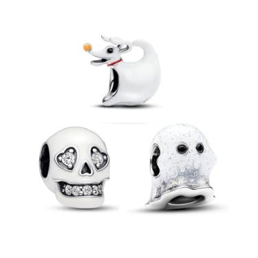 Imagem de TCZNAF Amuletos para pulseiras e colar moda Halloween pingente pingente berloque joias presente para mulheres família amigos conjunto 04
