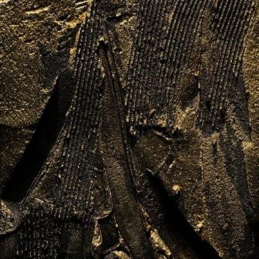 Imagem de Quadro Decorativo Black Gold com Textura para Parede Arte Contemporânea Sala e Escritório 40x40cm