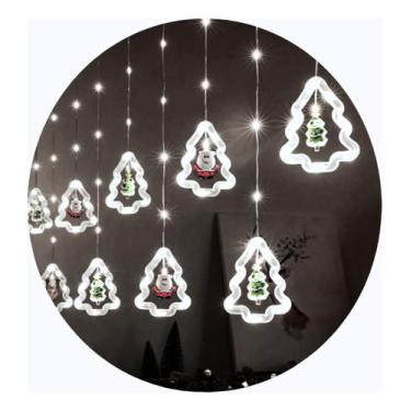 Imagem de Pisca Pisca Cascata Cortina Luz Led Natalina Arvore De Natal Papai Noe