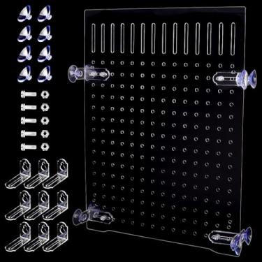 Imagem de HOBBIESAY Divisor de tanque de peixes de aquário placa de grade de isolamento acrílico com ventosas capa defletor de placa transparente separador de peixe divisor em linha placa conector de tubo de