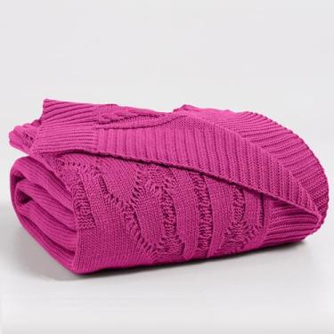 Imagem de Manta Peseira para Cama Queen Tricot Realeza Elegante (Pink)