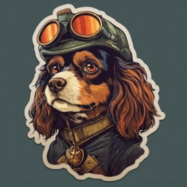 Imagem de Adesivo de Animais para Quarto Infantil Decorativo Kawaii com Cachorro Yorkshire Terrier 50x50cm