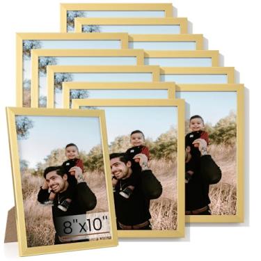 Imagem de Heimlove Conjunto de 12 porta-retratos 20,3 x 25,4 cm, molduras douradas, 20,3 x 25,4 cm, colagem de parede ou mesa para documentos de certificado