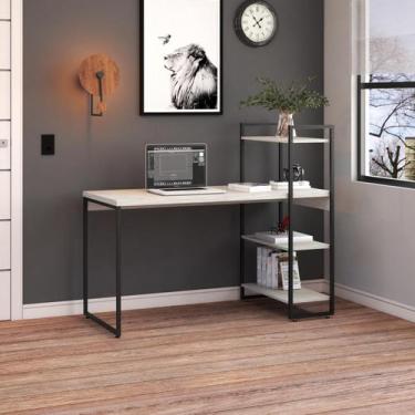 Imagem de Mesa c/Estante Alta 135X64X115cm C/03 Prateleiras - Compace Decor, Sno