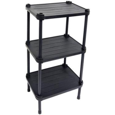 Imagem de Estante de Plástico Modular Multiuso 3 Prateleiras 1 Torre Preta Montá