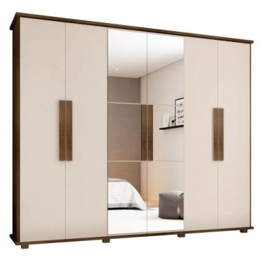 Imagem de Guarda Roupa Casal 6 portas com Espelho e 4 Gavetas Canadá RV Móveis -