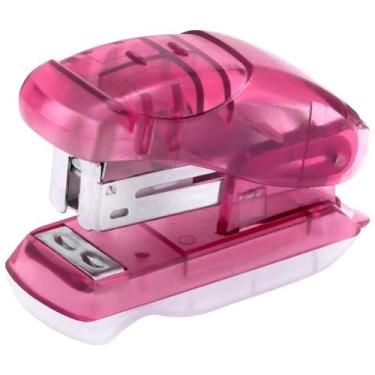 Imagem de Grampeador Mini Zoom Transparente até 12 Folhas c/ Extrator - BRW, ROS