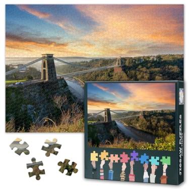 Imagem de Bristol, England Puzzles para adultos 1000 peças, Clifton Suspension Bridge Puzzles, quebra-cabeça adulto para adultos, jogos educativos divertidos ou brinquedos para amigos idosos 50 x 68 cm