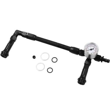 Imagem de Linha de Combustível Carburador Alimentação Dupla AN6 Trançada com Manômetro Pressão Vácuo Liga Alumínio para Substituição no Holley 4150 Bomba Rosca 7 8-20