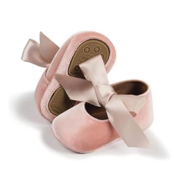 Imagem de Vestido de noiva princesa com sola macia para bebês meninas Mary Jane Sapatilhas para recém-nascidos, A03/rosa, 12-18 Months Toddler