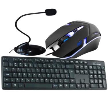 Imagem de Kit Gamer Teclado USB C3Tech + Mouse Gamer 1600 Dpi C3Tech + Microfone Multimídia De Mesa