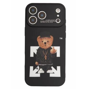 Imagem de PSUJAO Capa legal compatível com iPhone 17 Pro, designer para meninos, capa de borracha gel de silicone macio e estética engraçada à prova de choque, proteção total contra quedas (para iPhone 17 pro