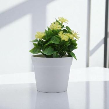 Imagem de Generic 1 peça de plantas artificiais moeda dourada crisântemo plástico amarelo 10 x 10 x 20 cm