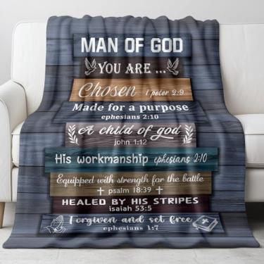 Imagem de Jekeno Presentes cristãos para homens e mulheres, presente de batismo, cobertor religioso inspirador para homens e mulheres, ideal para aniversários e confirmações (127 x 152 cm)