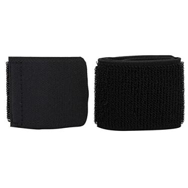 Imagem de CINTA DE CANELEIRA DE FUTEBOL ELÁSTICA AJUSTÁVEL PARA FUTEBOL CICLISMO CORRIDA PRETO BRANCO 1 PAR (Preto)