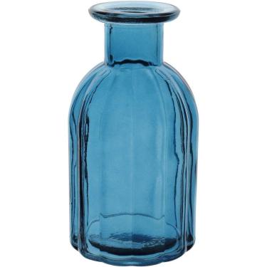 Imagem de Vaso Decorativo Enfeite Casa Garrafa Home&co Vidro 10x5x5cm Azul