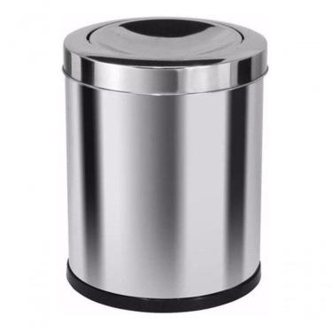 Imagem de Lixeira Inox 13,5 L Tampa Meia Esfera Inox