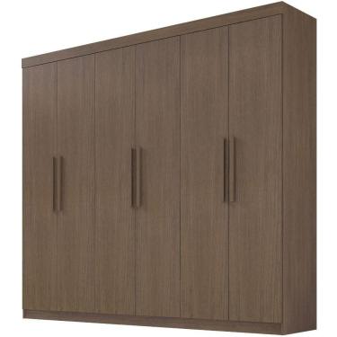 Imagem de Guarda Roupa Leblon Castanho 6 Portas 4 Gavetas D?doro