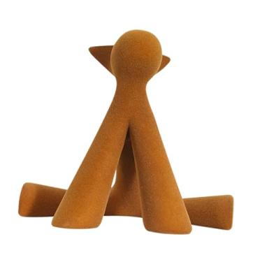 Imagem de IEUDNS Estatueta de Animal Artística para Decoração de Casa, Escultura Criativa E Realista em Resina, Estátua de Animal para Prateleiras, Mesa de Centro, Chã, Gato sentado