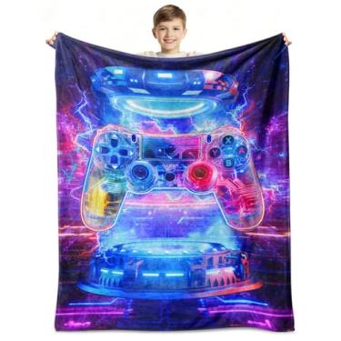 Imagem de Cobertor de jogos para meninos, cobertor de presente para meninos e crianças, cobertor macio aconchegante para sofá ou quarto, coisas de jogos 101,6 cm x 127 cm