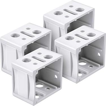 Imagem de Jetec 4 peças de suporte de persiana de 2,5 cm branco perfil caixa suporte de montagem persianas de janela Headrail