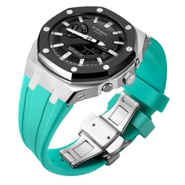 Imagem de Waillynice Kit de modificação de 5ª geração para Casioak GA2100 GAB2100 Capa de bisel de metal com parafuso GA2100 2110 Pulseira de cobertura de aço inoxidável (PARA 2100/2110, F4)