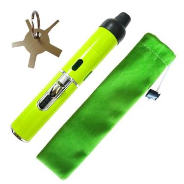 Imagem de Isqueiro de butano, isqueiro de butano recarregável, caneta de chama macia, verde limão (gás não incluído)
