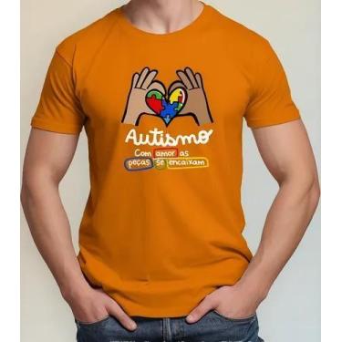 Imagem de Camiseta Camisa Algodão Feminina Masculina Adulto Campanha Abril Azul 
