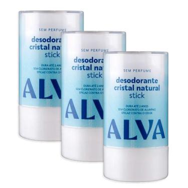 Imagem de Desodorante Alva Cristal Natural Stick 120g - 3 Unidades