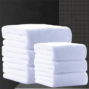 Imagem de Yalych Toalha de banho, toalha de banho de microfibra branca de 120 x 200 cm, supergrande, macia, de alta absorção e secagem rápida, toalha de banho de hotel salão de beleza 35 x 75 cm normalmente 1