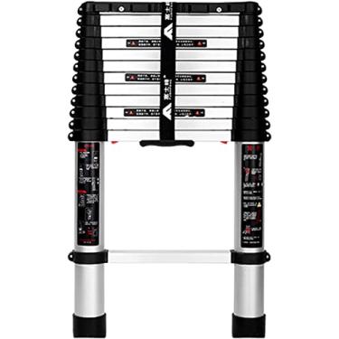 Imagem de Escada telescópica de extensão dobrável com sistema de retração de um botão, escada extensível telescópica reta de nível industrial, inspetor residencial de negócios para telhados (tamanho: