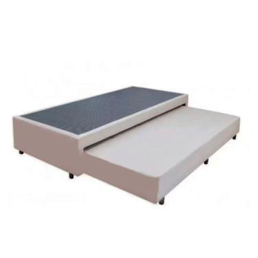 Imagem de Cama Box Bicama Auxiliar Solteiro Suede Espuma 8cm 88x188x40 Bege