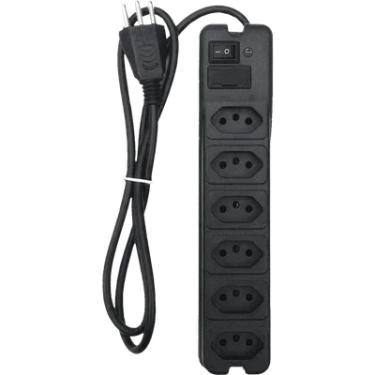 Imagem de Filtro De Linha NTC PTE0206, 6 Tomadas, 10Ah, Cabo 1.1 Metros, Preto