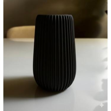 Imagem de Kit 3 Vasos Decorativos Minimalistas – Cachepot Branco Leve e Resistente 10cm, 14cm e 18cm(1 UNIDADE 14CM PRETO)