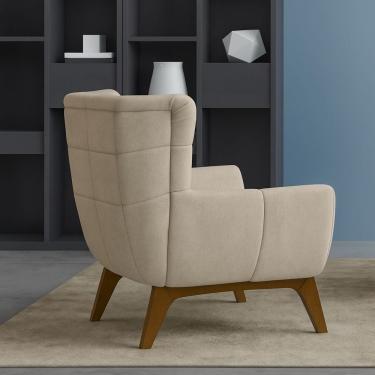 Imagem de Poltrona Lorena Pés Em Madeira Tingida- élpis Móveis Bege