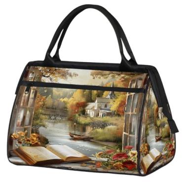 Imagem de Bolsa pequena para o fim de semana para mulheres e homens, design de autismo, bolsa de viagem dobrável, Cor: 2, 15.2*8.3*11.6 inch, Moderno