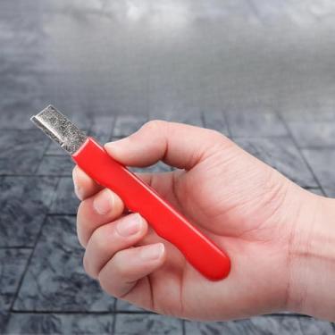Imagem de 1 apontador de facas multifuncional para uso externo, faca de árvore frutífera de jardim e pedra de afiar, ferramenta portátil de amolar (vermelho)