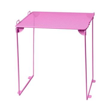 Imagem de Generic Organizador de malha dobrável, e multifuncional para academia e trabalho. Empilhável prático para organizar embaixo de armários, Rosa Vermelha