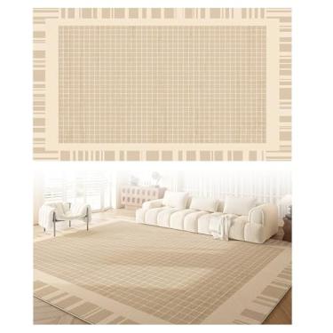 Imagem de SPXMQSS Tapetes laváveis à máquina, tapete para sala de estar, resistente à sujeira, antiderrapante e fácil de cuidar, para sala de estar, quarto, quarto de crianças, bege, verde, preto