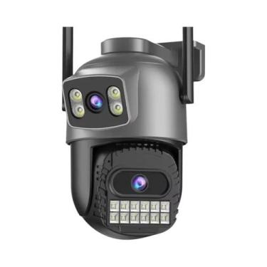 Imagem de Câmera IP Wi-Fi Externa 15MP Com Tela Dupla, Zoom 10X, PTZ, Vigilância