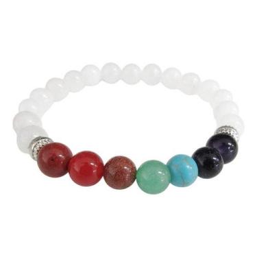 Imagem de Pulseira 7 Chakras 8mm - Quartzo Branco: Equilíbrio e Harmonia - Stone