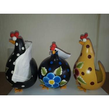Imagem de Trio Galinha porta guardanapo - Fabricação própria , 500g, P