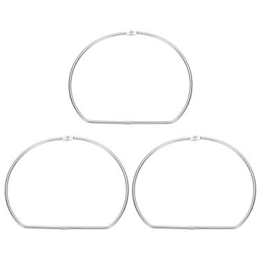 Imagem de PATIKIL Anéis de encadernação de folhas soltas, 20,3 cm, 3 peças, anéis de encadernação de livros de metal em forma de D com anel de chave banhado a níquel para cartões de índice, arquivos de fotos