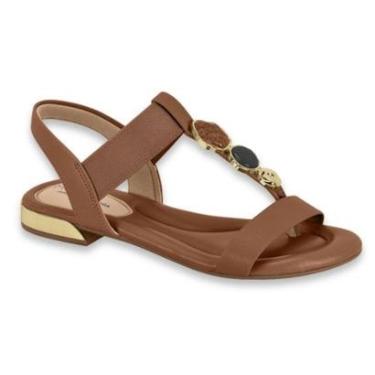 Imagem de Sandalia Feminina Modare Salto Baixo Confortavel Enfeite Pedras Ref: 7217.104-Feminino